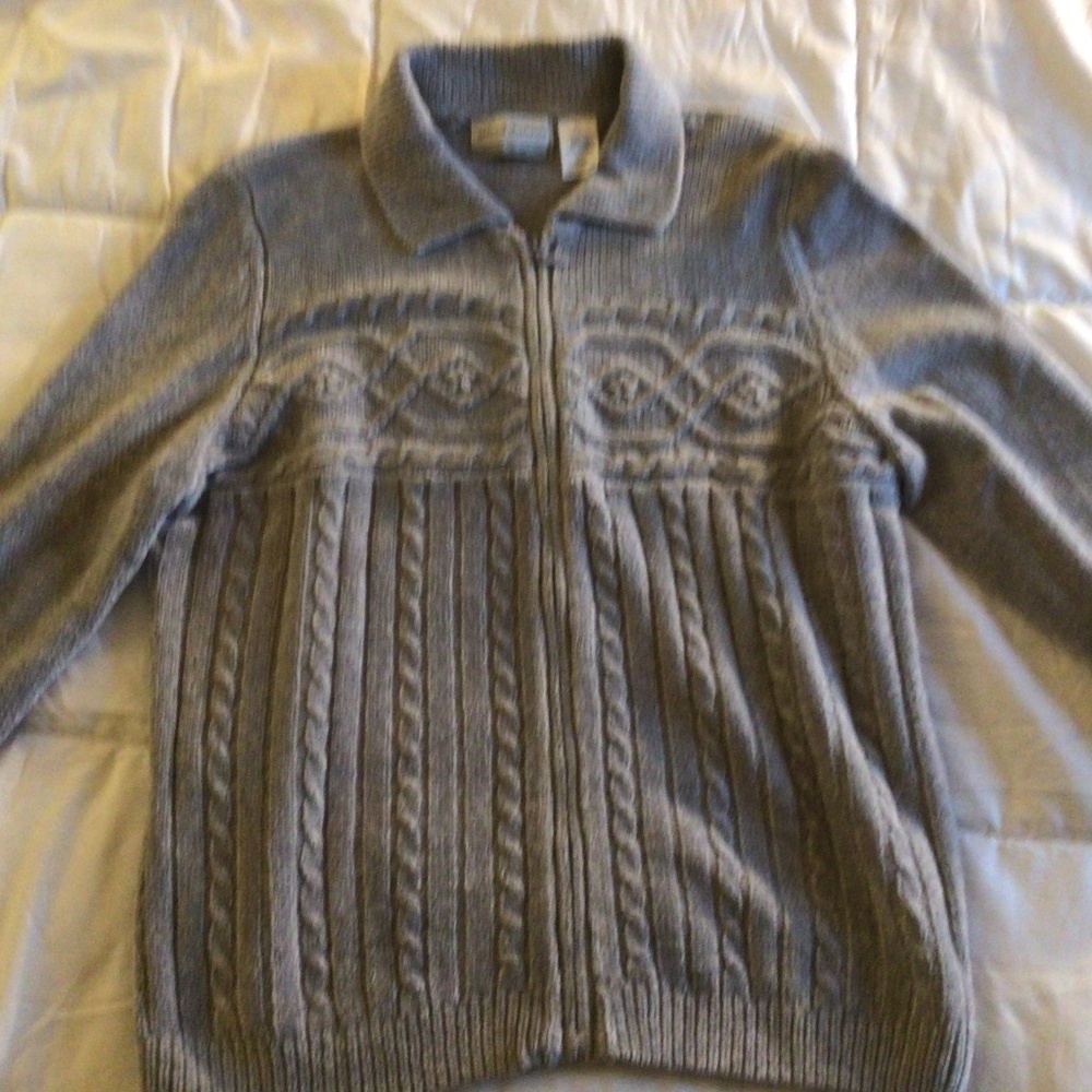 Alfred Dunner womans cardigan zipper sweaterPetite L.